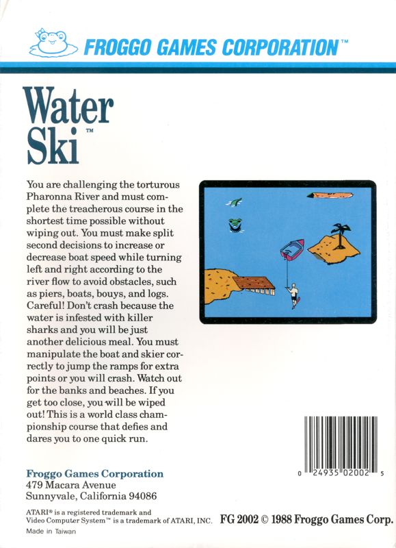 Water Ski box art for Atari 7800